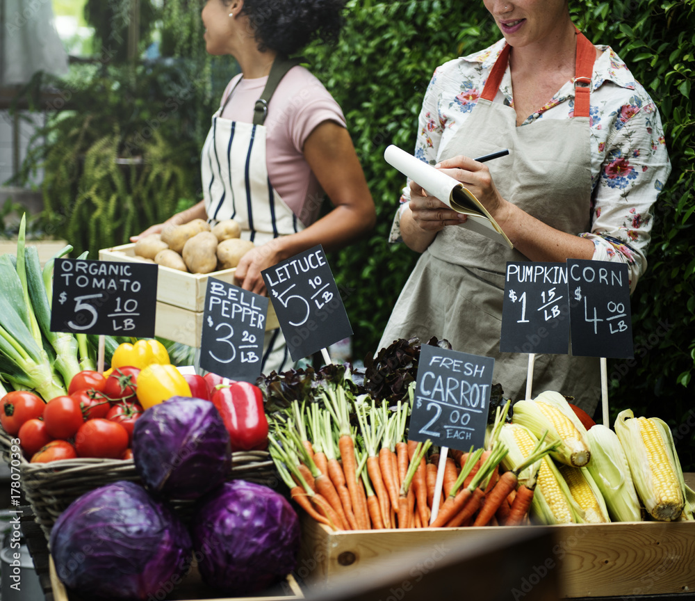 Fresh organic vegetables in the market