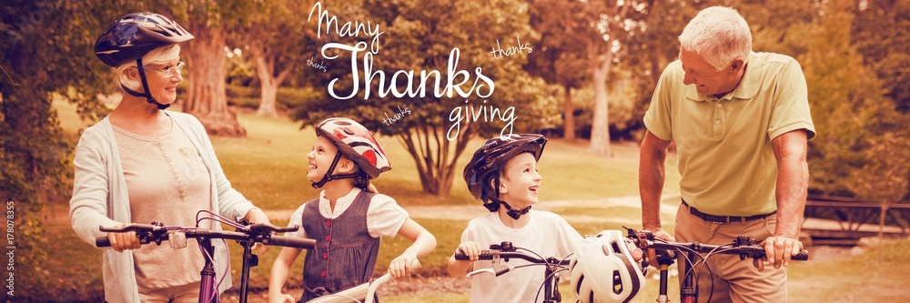 Composite image of happy thanksgiving day message