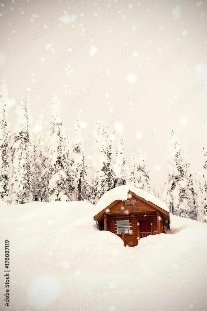 雪地里的小木屋