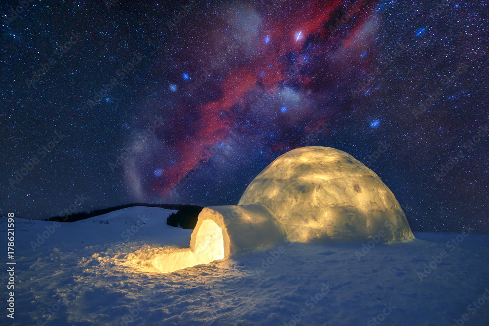 白雪皑皑的冬季场景