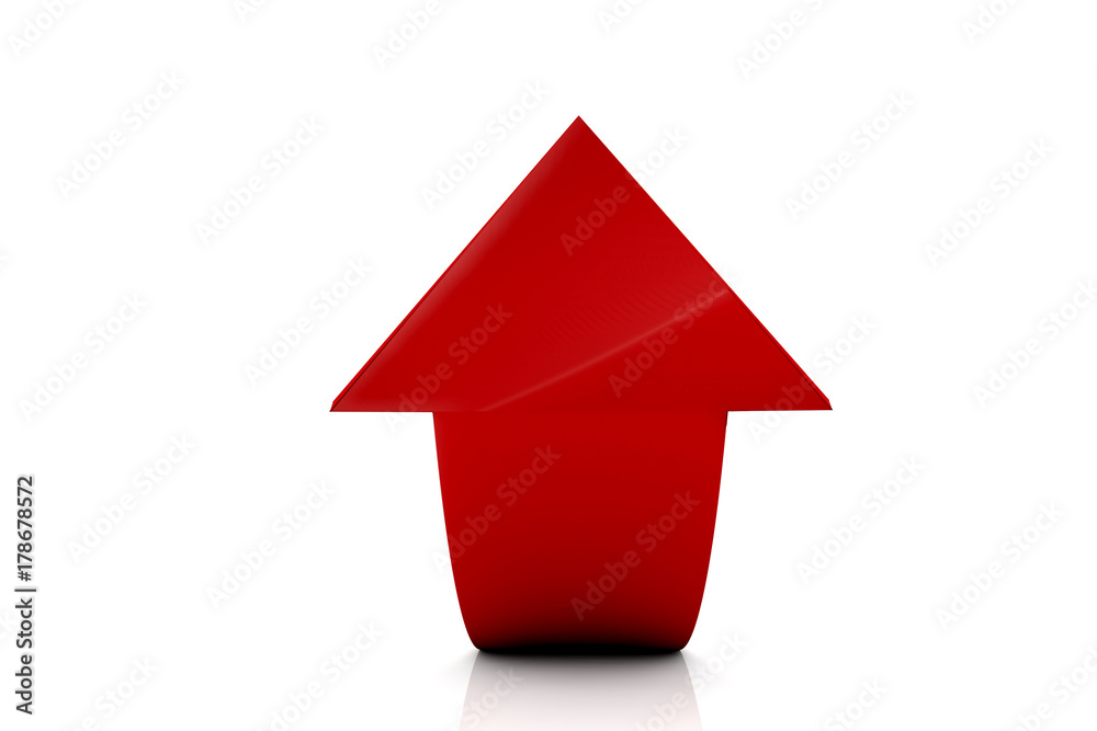 3d illustration red arrow up