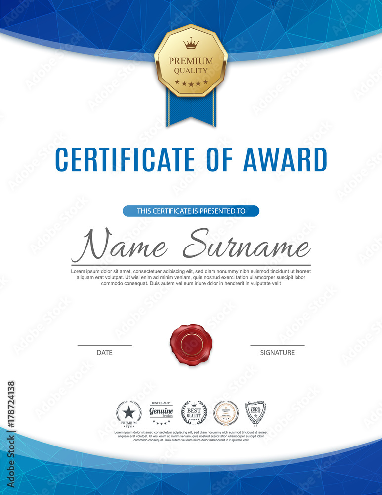 Vector certificate template.