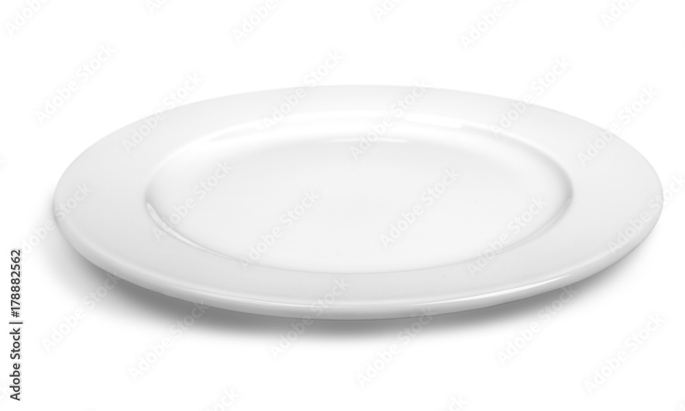 Empty white circle Plate on  background