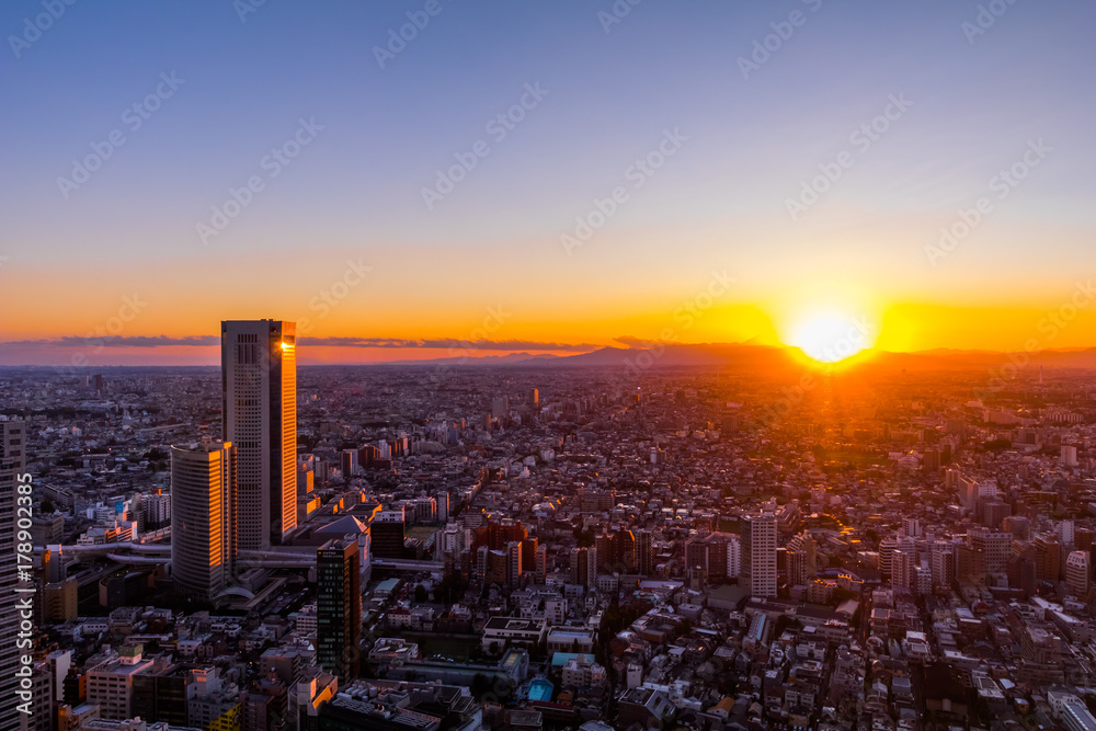 台風一過で快晴の東京新宿の風景Scenery of Japan in Tokyo Shinjuku 