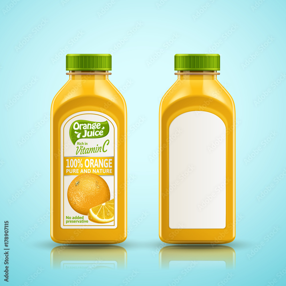 Orange juice bottle set