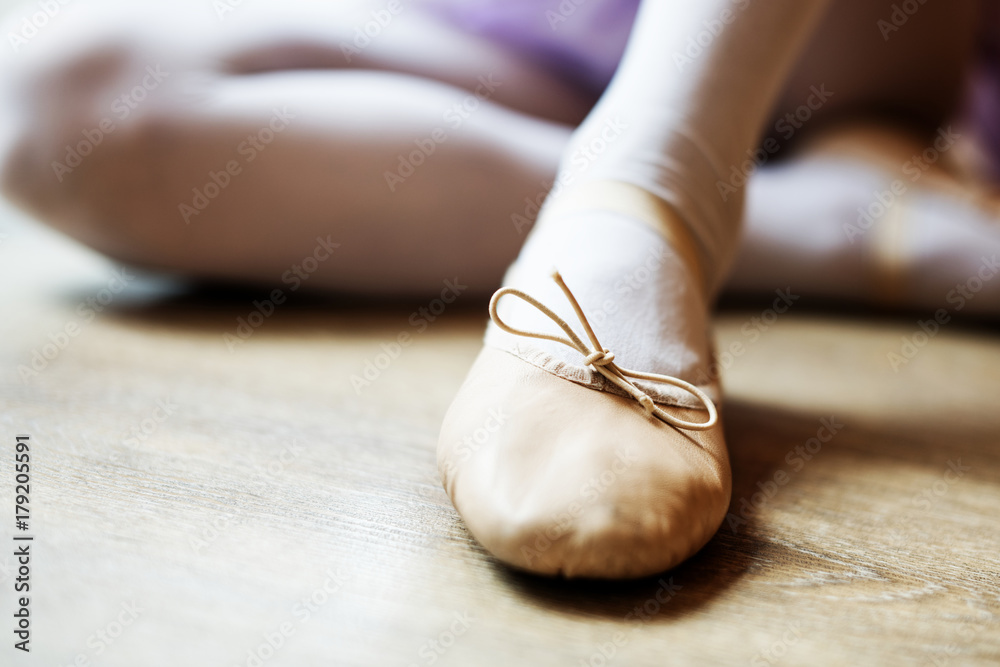 A Caucasian woman and girl practising ballet