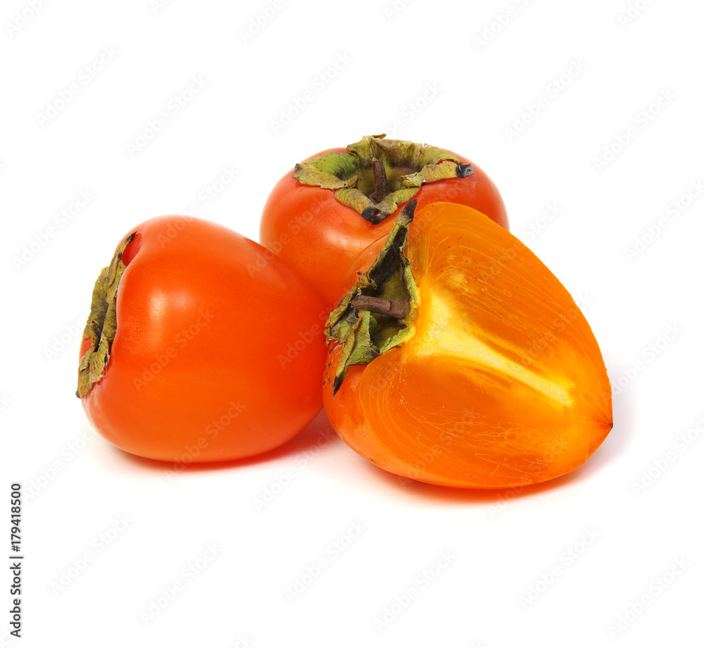 Persimmon fruit isolated on white