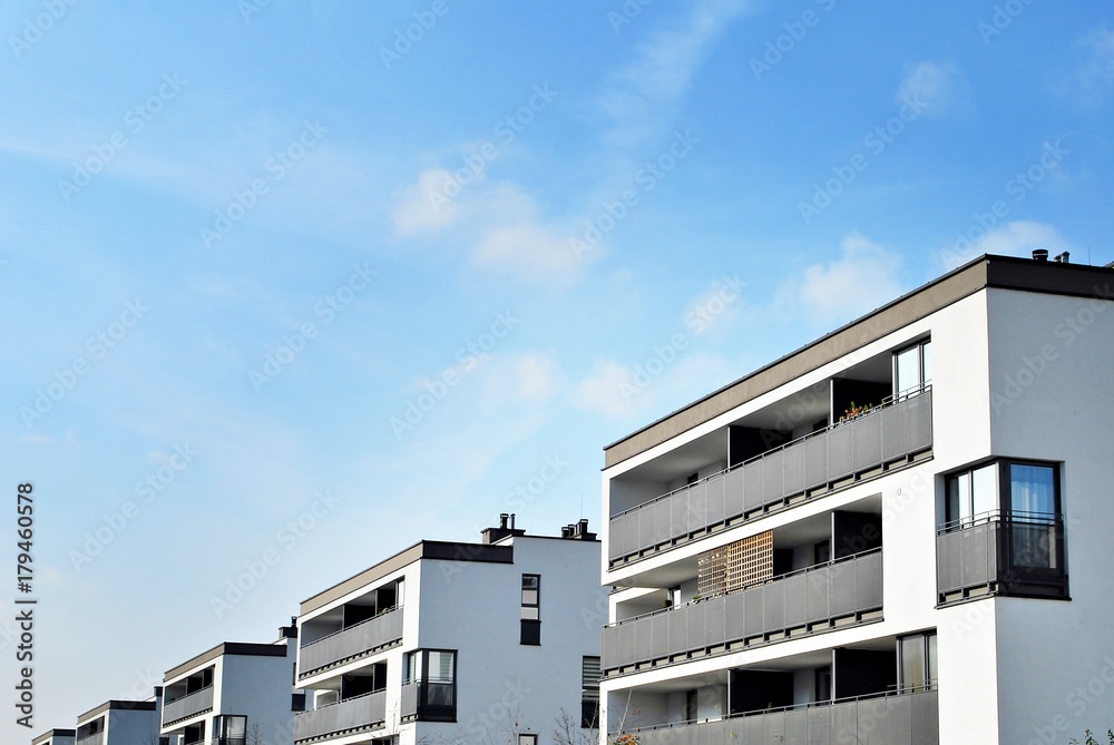 Facade of a modern apartment building