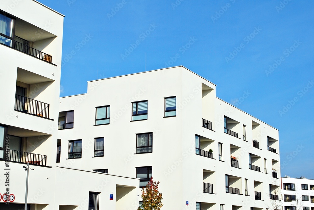 Facade of a modern apartment building