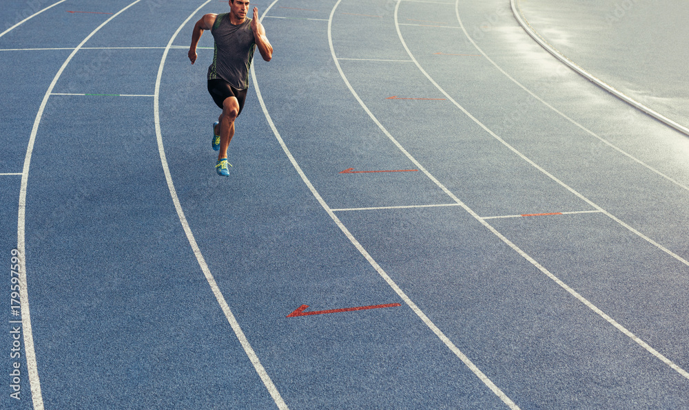 Sprinter running on track