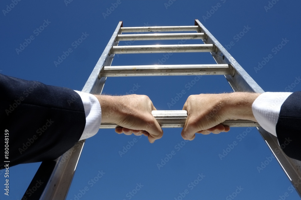 Climbing the corporate ladder business concept