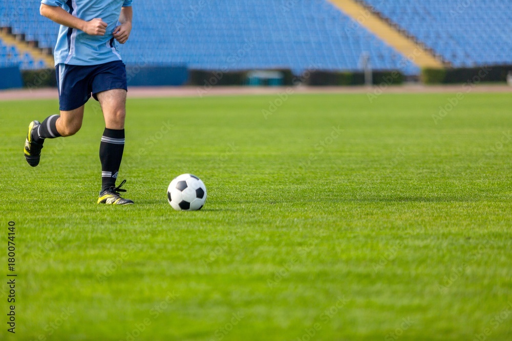 Closeup of a Soccer Player Legs in Action