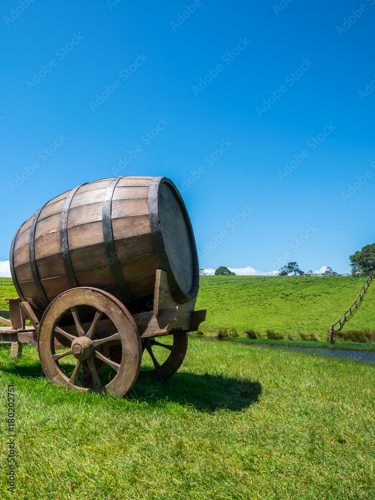 Wine Barrel in Green Grass Field