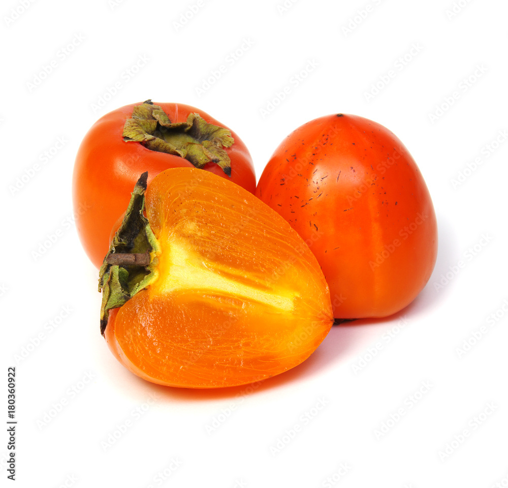 Persimmon fruit isolated on white