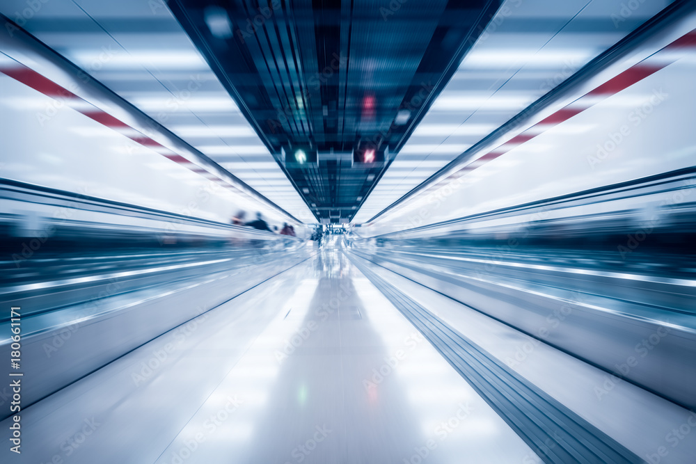 escalator motion blur