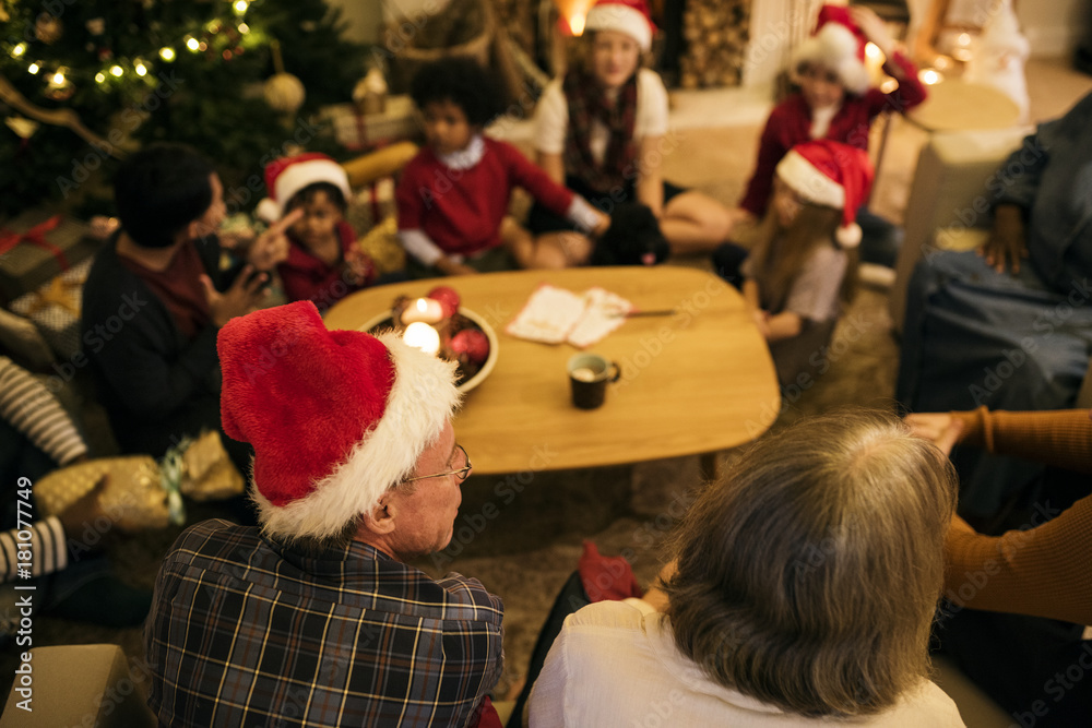 People enjoying Christmas holiday