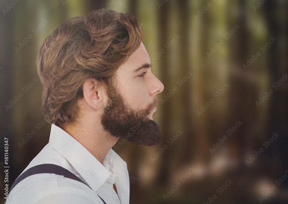 Bearded Man in forest