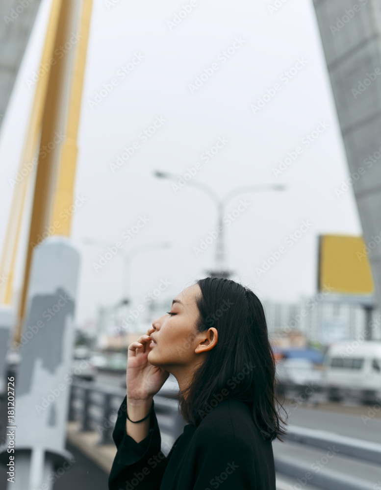 Asian woman in the city