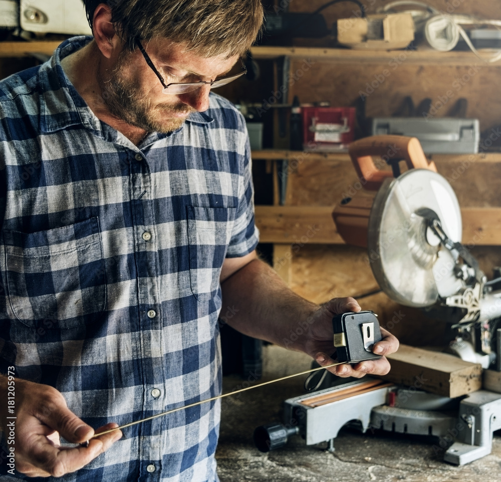 Artisan working with wood