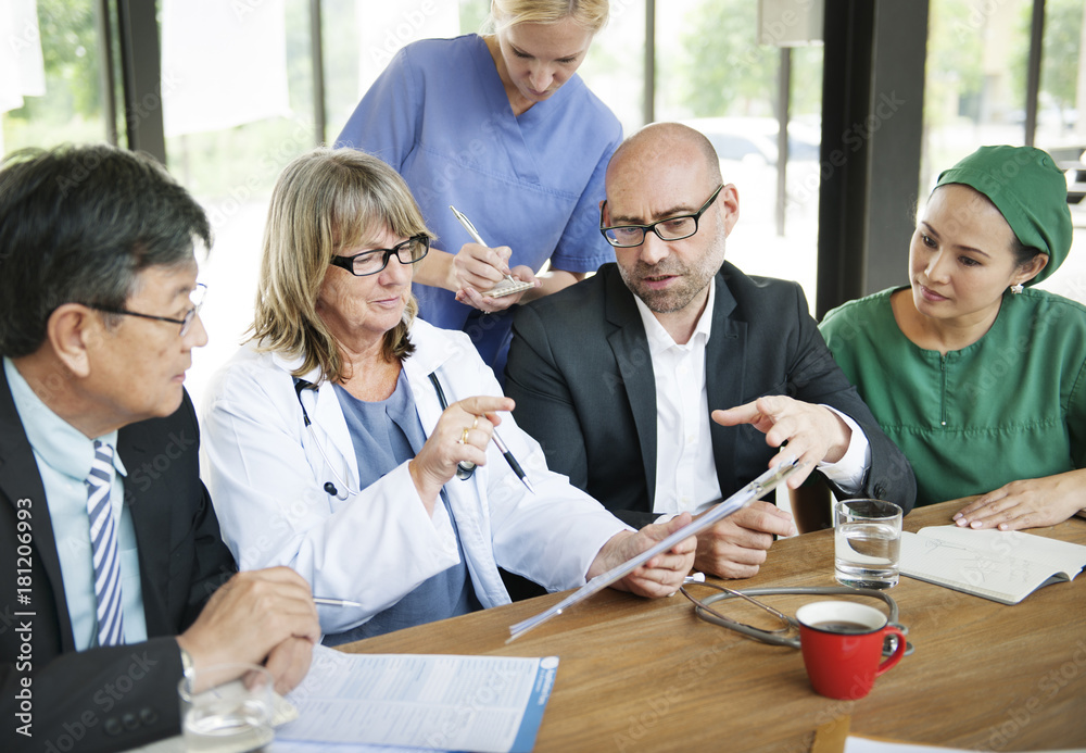 Group of medical people having a meeting