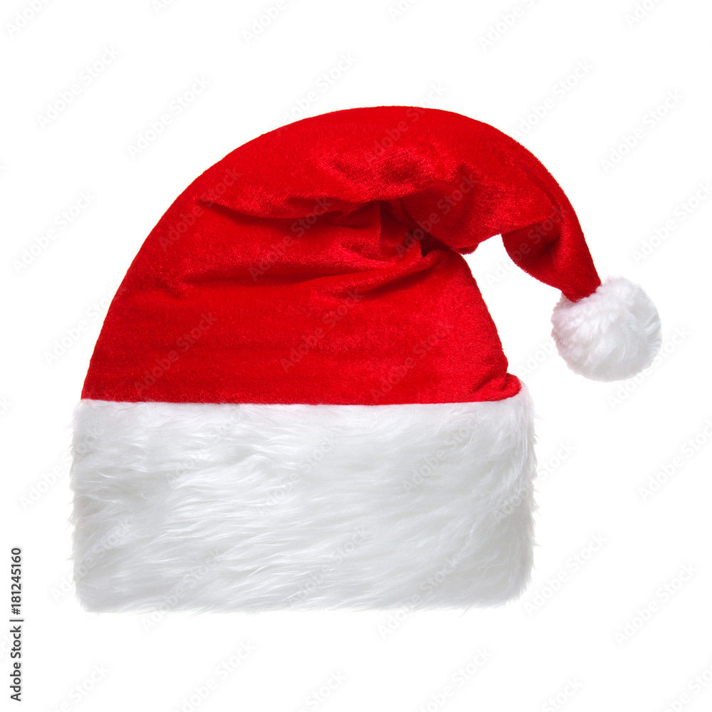 Santa Claus red hat isolated on white