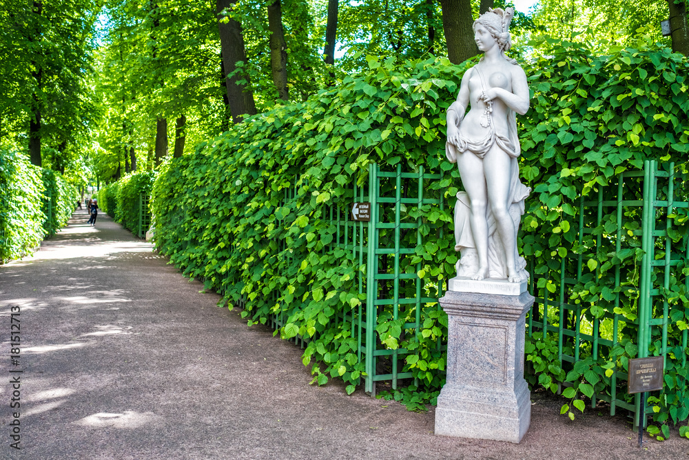 Summer gardens park in Saint Petersburg