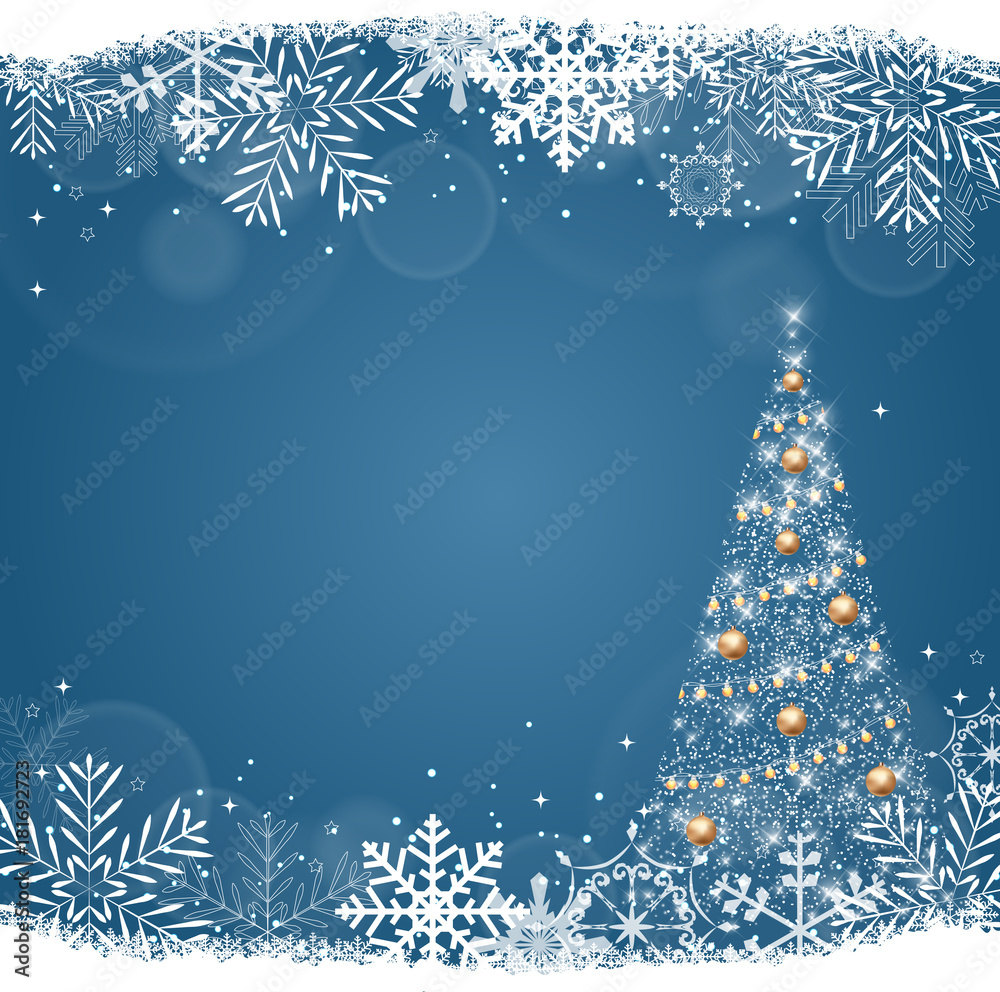 New Year Background with Snowflake. Vector Illustration