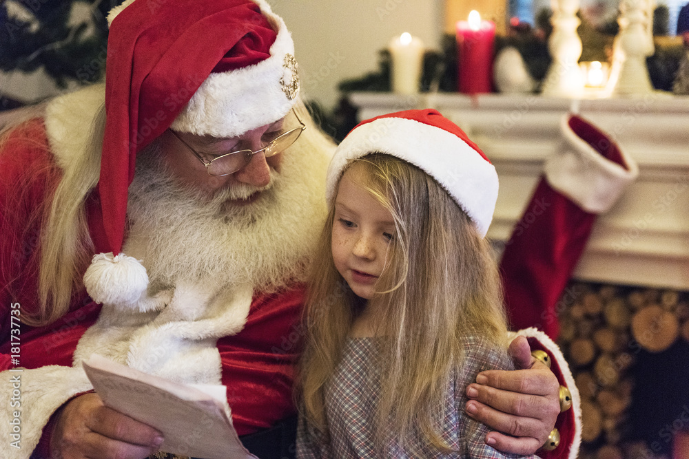 Santa claus and kid