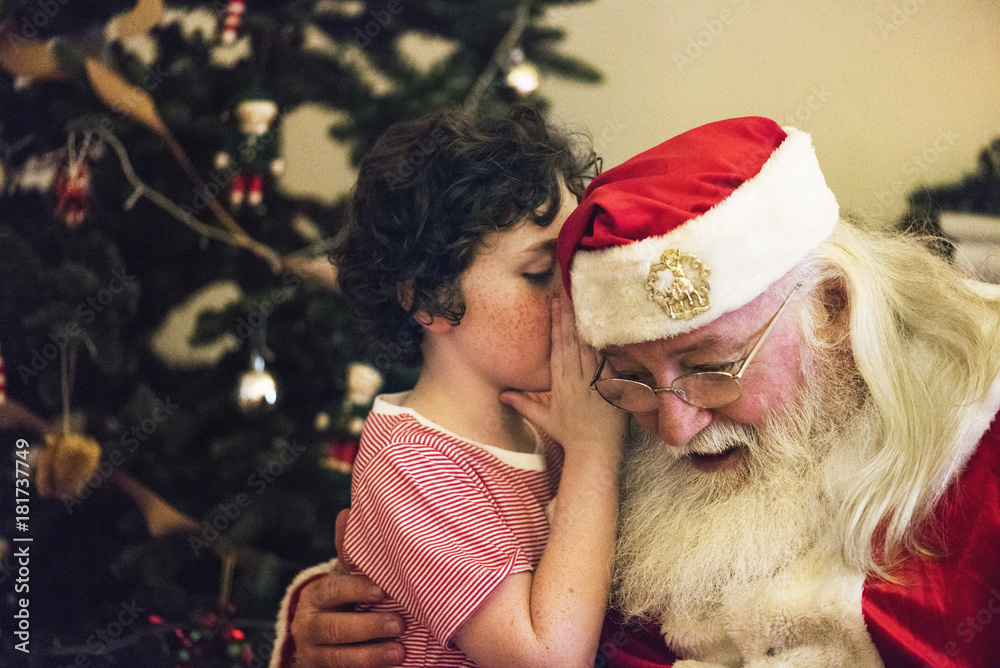 Santa claus and kid