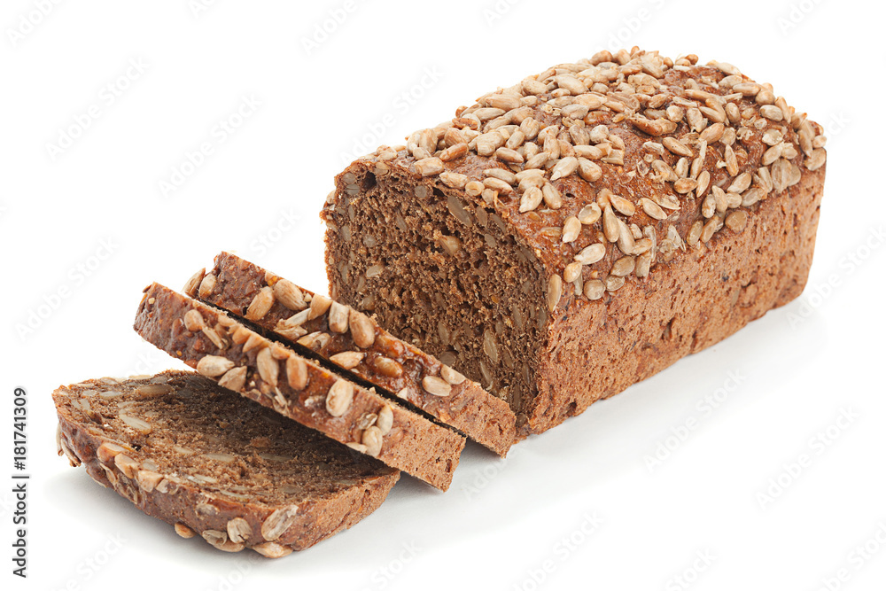 Brown bread bun with sunflower