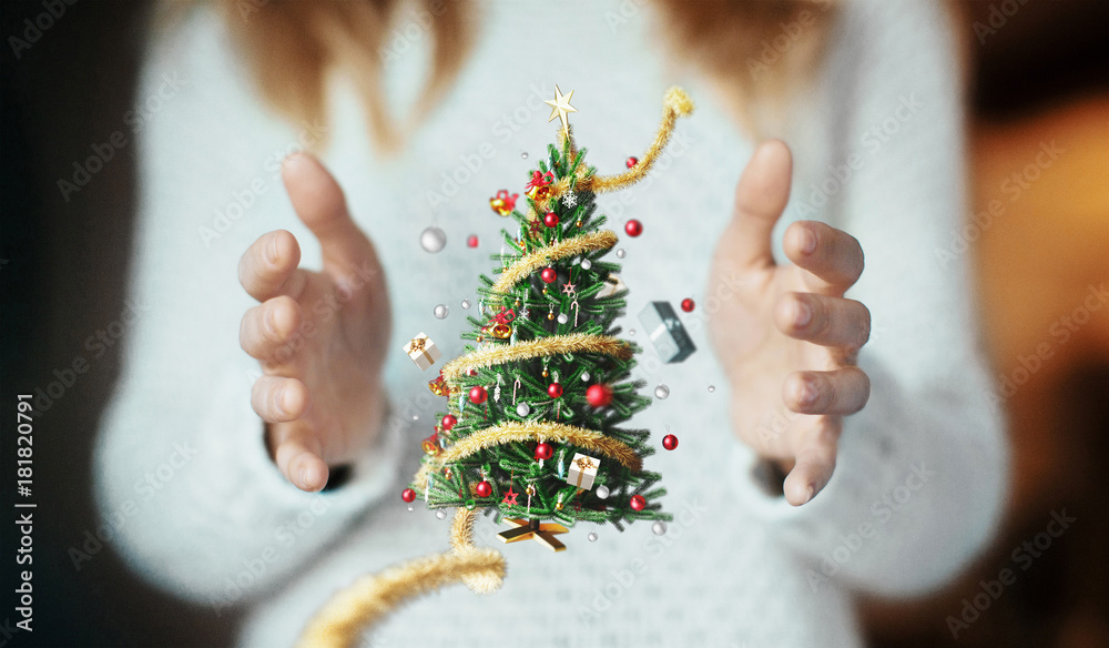 Albero di natale tra le mani