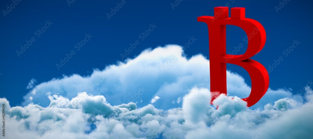 Composite image of big red b sign 