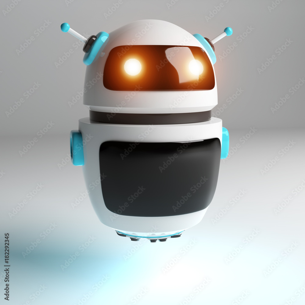 Futuristic digital chatbot 3D rendering