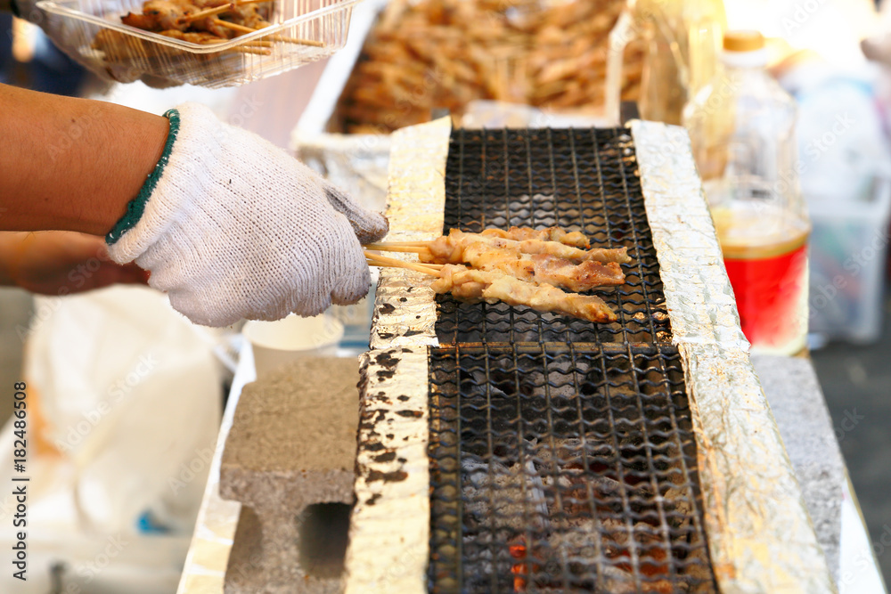 お祭りの焼き鳥