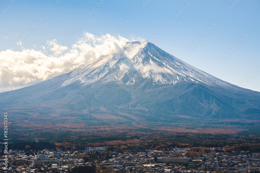 日本富士山景观，复古色彩的川口湖