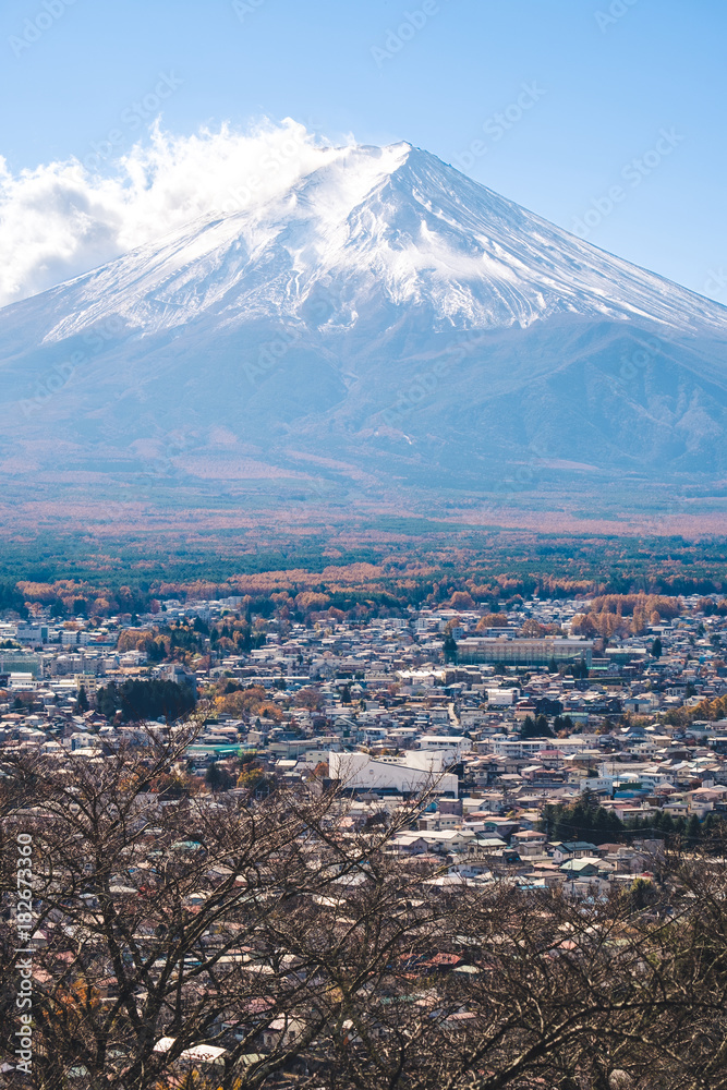 日本富士山景观，复古色彩的川口湖