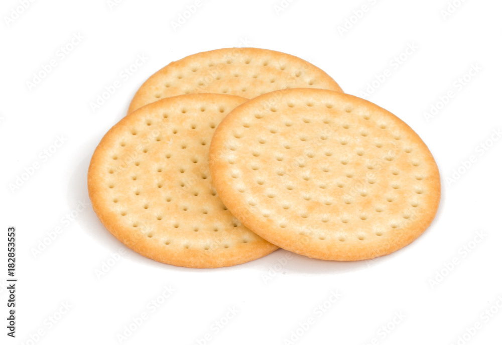 Three Round Generic biscuit isolated on white background