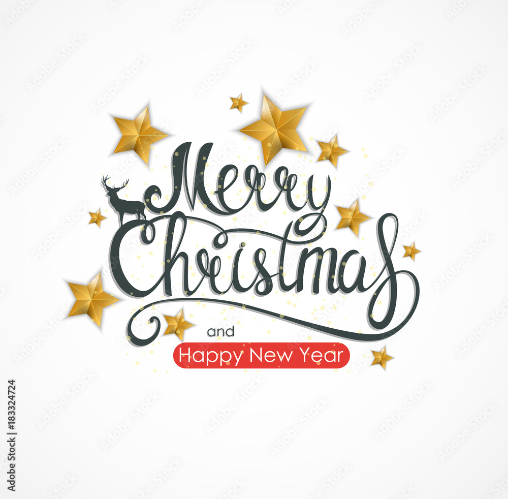 Merry Christmas and New Year Background. Vector Illustration