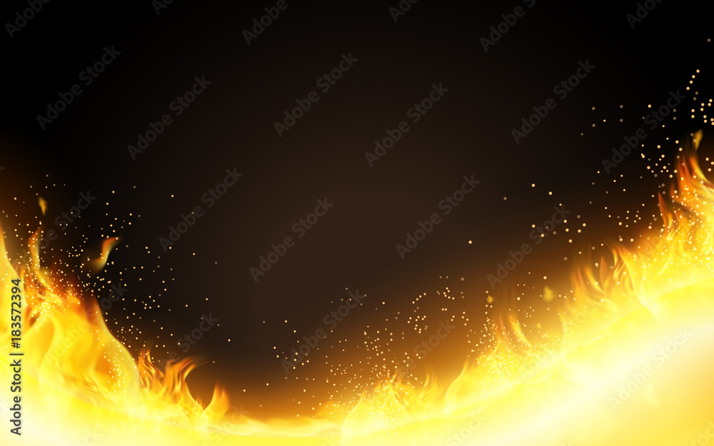 Realistic Burning Fire background