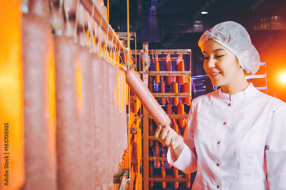 sausage meat factory production worker