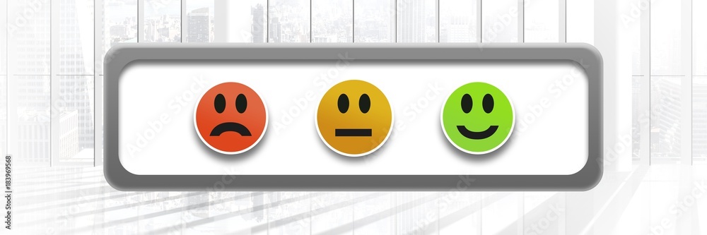 feedback smiley faces satisfaction icons by window