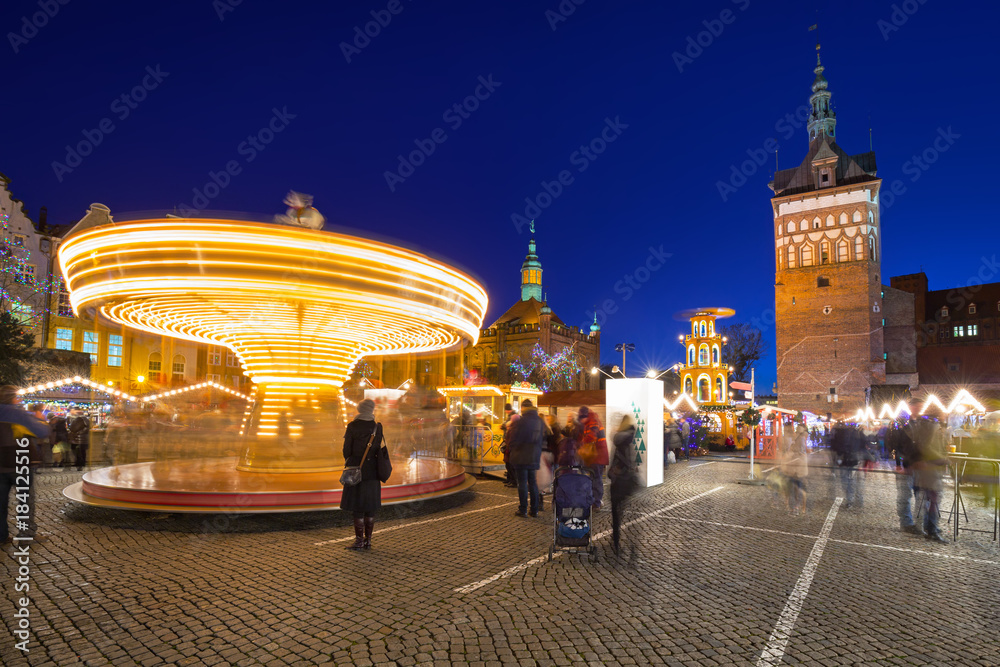 Traditional Christmas fair in the old town of Gdansk, Poland