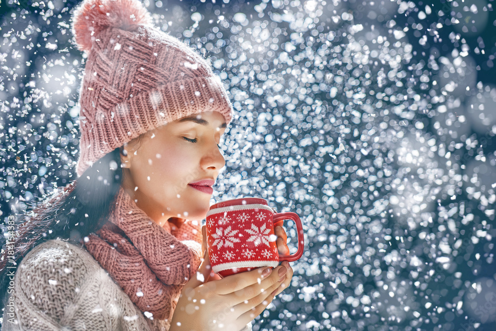 woman with a cup of hot tea