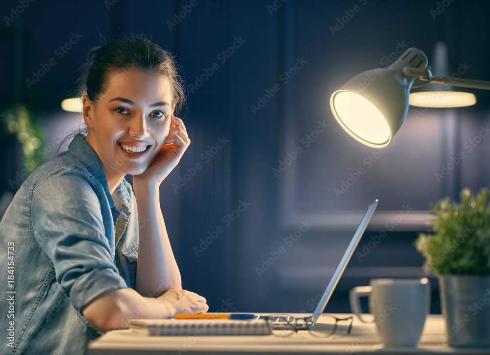 woman working on a laptop