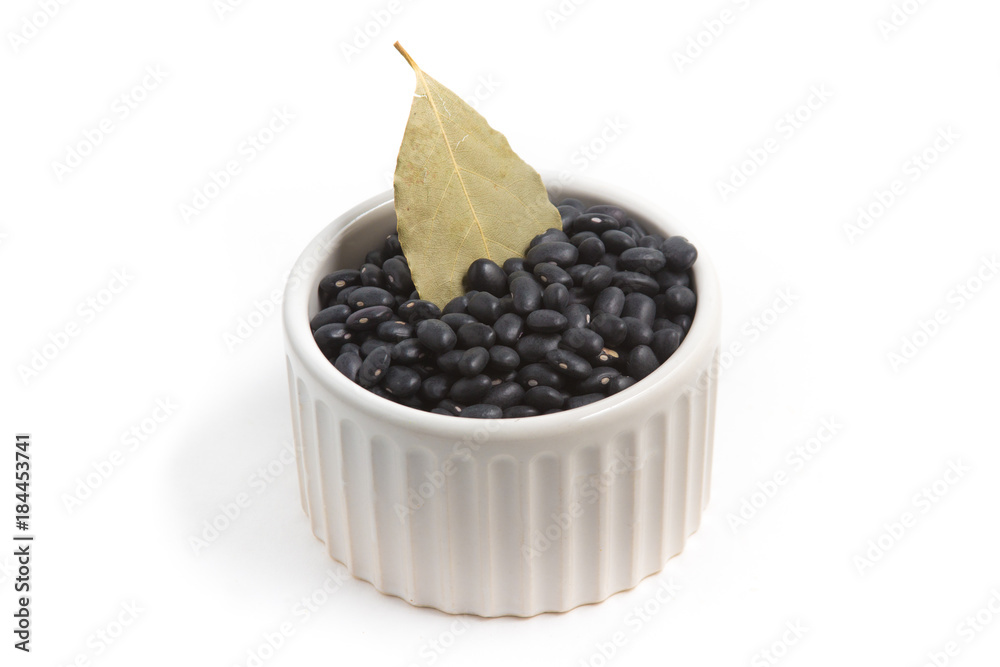 Raw Black Beans in a bowl