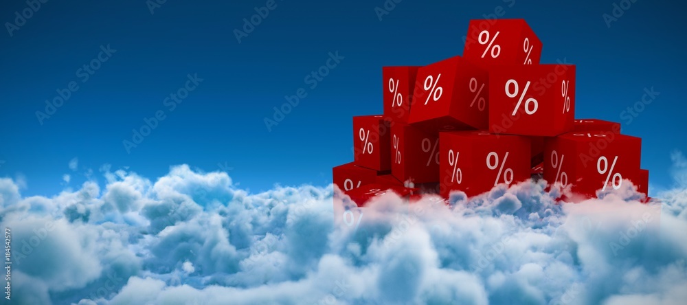 Composite image of vector icon of percentage symbol