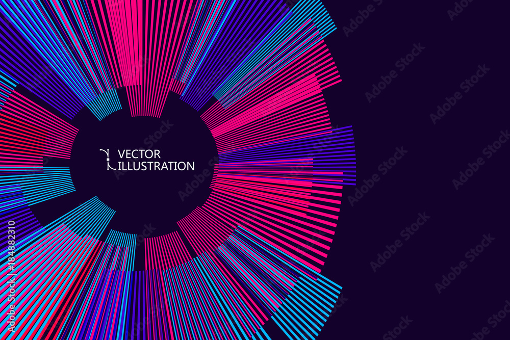 径向抽象图形，矢量背景。