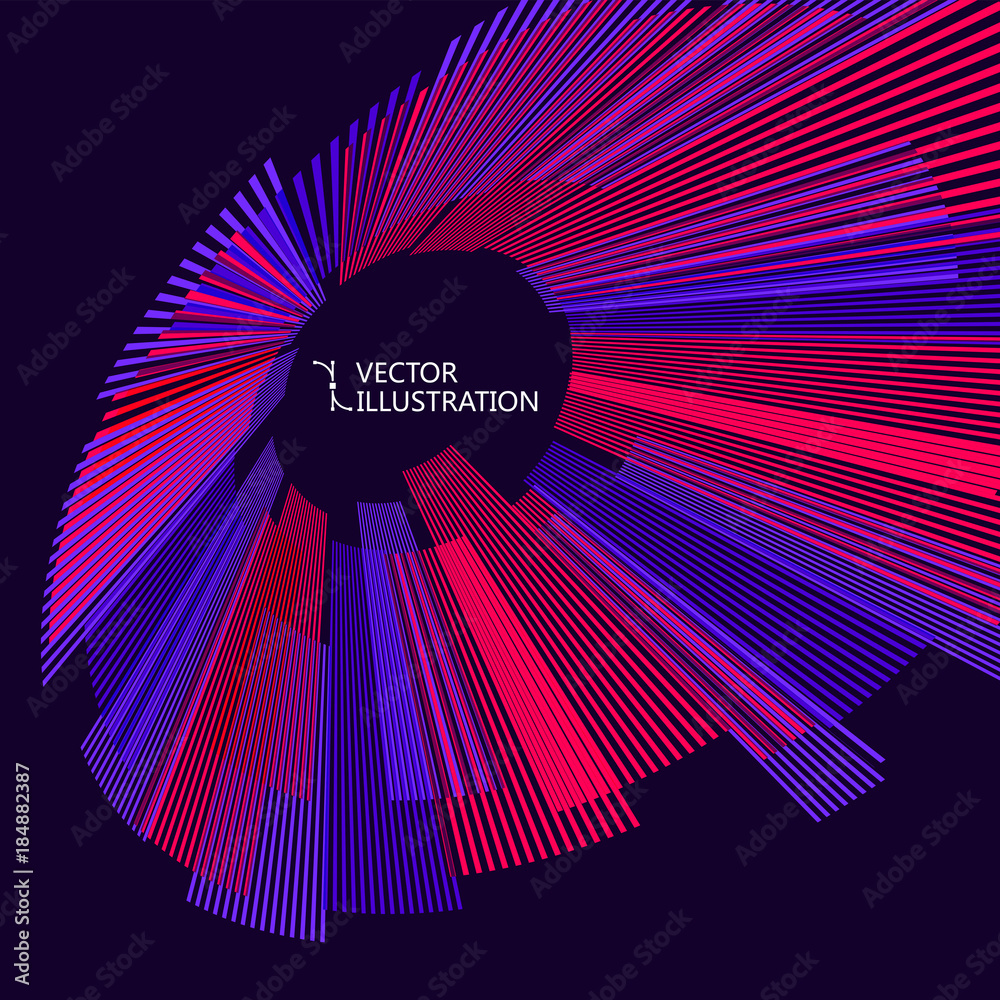 径向抽象图形，矢量背景。