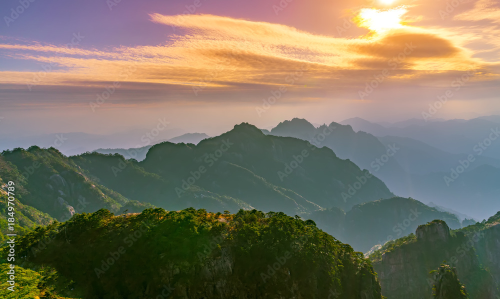 中国黄山风景秀丽