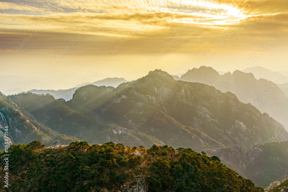 中国黄山风景秀丽